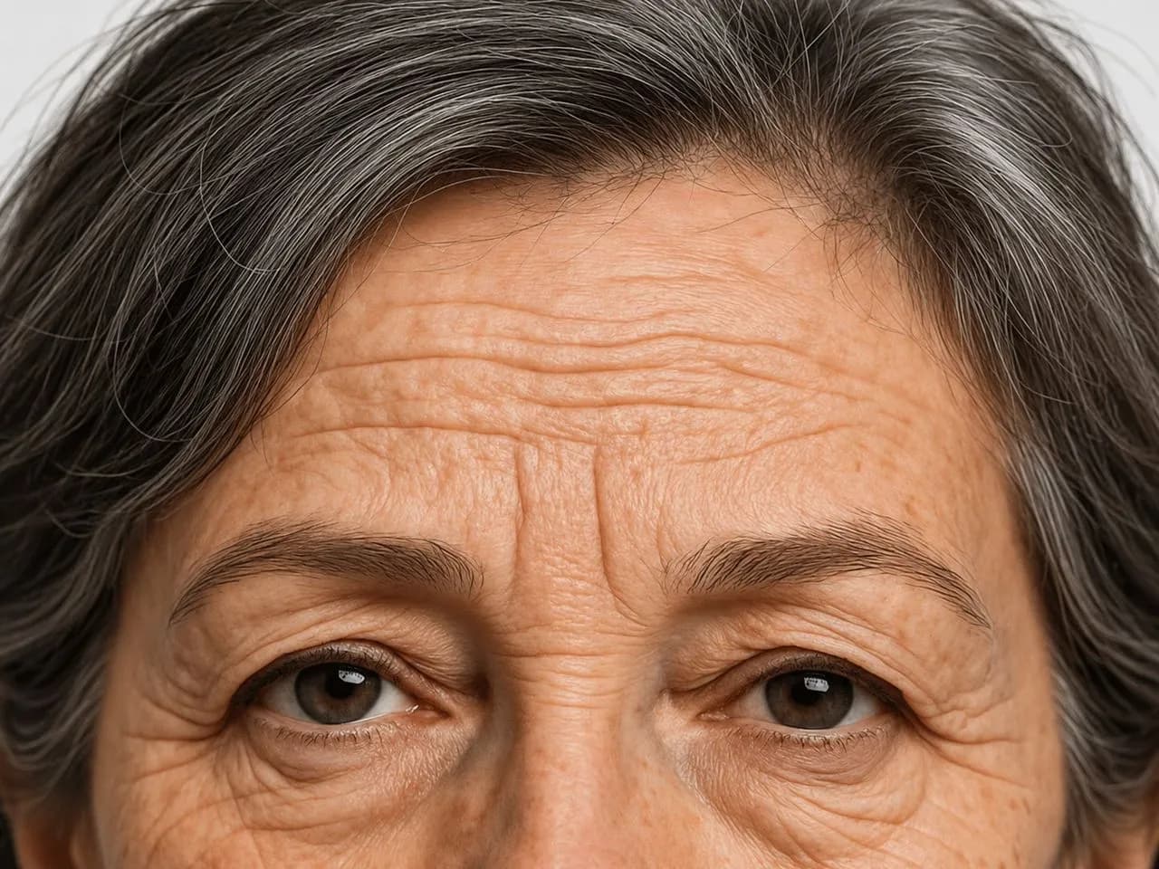 Mature woman with smooth, natural-looking skin after anti-ageing care